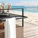 Rattan Storage Cart, Portable Outdoor Serving Cart, Garden Storage Organizer by HouseOfZazla