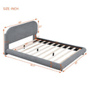 Upholstered Platform Bed With Thick Solid Frame And Stylish Curve-Shaped Design