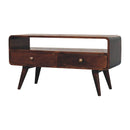 Solid Wood Curved Media Unit by HouseOfZazla