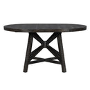 5-Piece Retro Functional Dining Set with Extendable Round Table with Removable Middle Leaf and 4 Upholstered Chairs for Dining Room and Living Room (Black)