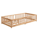 Solid Floor Bed With Door And Fence For Children by HouseOfZazla