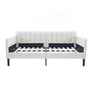 Elena - Boucle Upholstered Daybed, Ribbed Tufted Backrest by HouseOfZazla