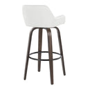Daniella - Contemporary Fixed Height, Barstool With Swivel With Round Footrest (Set of 2) by HouseOfZazla