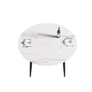 Modern Man-Made Stone Round Metal Dining Table-Position For 6 People by Unique Piece Furniture