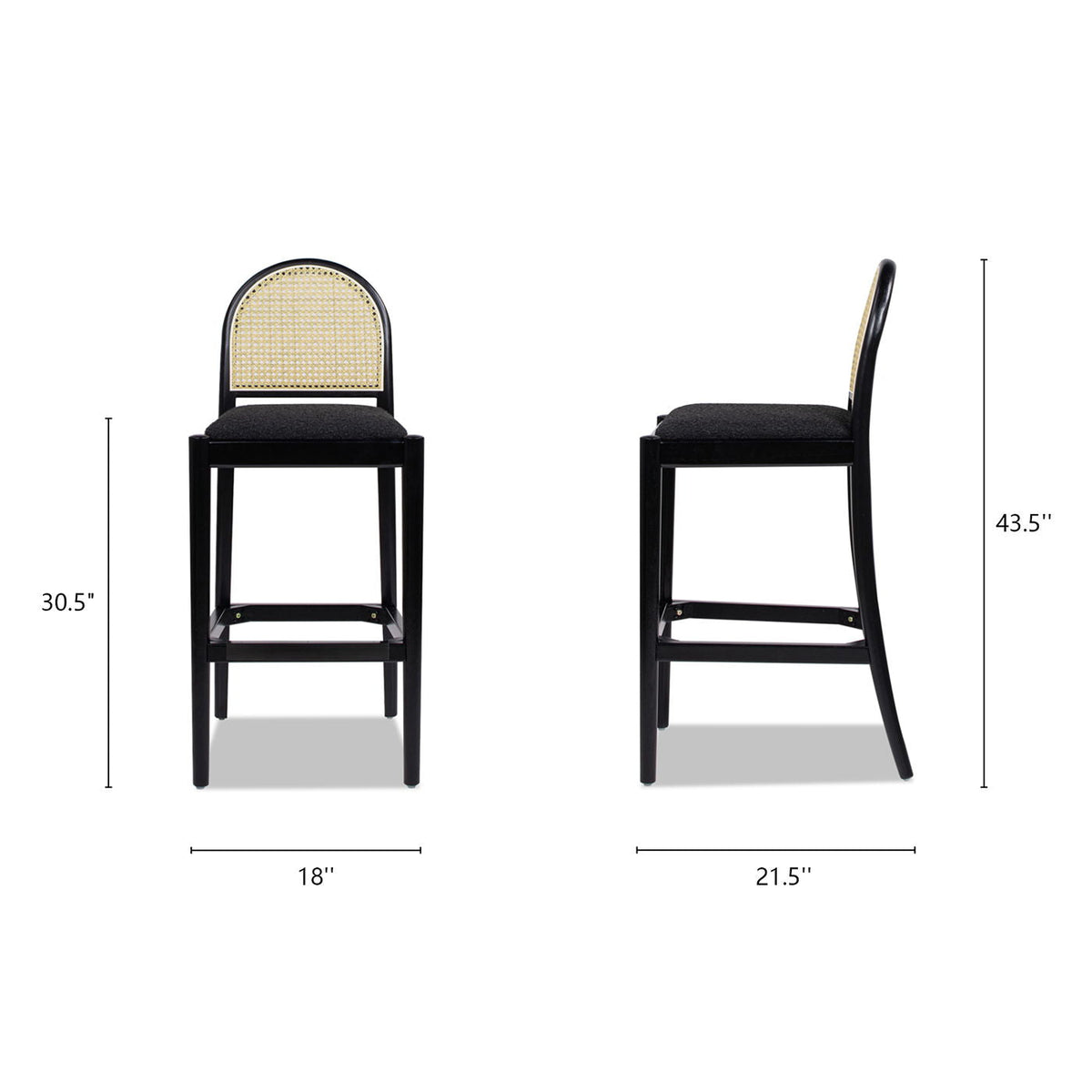 Panama - Curved Back Cane Bar Stool (Set of 2), photo 9 of 23