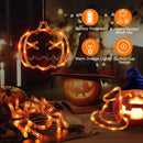 3 Pack Halloween Window Light Spider Witch Hat Pumpkin with Orange Light Hanging Halloween Decoration Light with Suction Cup Hanging Holes