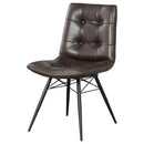 Aiken Faux Leather Upholstered Dining Side Chair Dark Brown (Set of 4)
