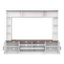 Wall Unit Entertainment Center With Bookshelves For TVs Up To 80", Tempered Glass Doors And Adjustable Shelves by HouseOfZazla