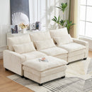 Modern Comfy L Shaped Sectional Sofa With Movable Ottoman by Unique Piece Furniture