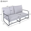 Outdoor Patio 2-Seater Aluminum Frame Loveseat