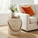 Outdoor Wood Grain Rustic MGO Side Table with Realistic Wood Vibe