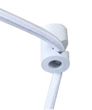 2 Light Swag Plug-In Pendant 18"w Chocolate Burlap with Diffuser, White Cord
