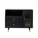 Modern Makeup Vanity Desk With Mirror And Lights Retractable Design Engineered Wood - Black by HouseOfZazla