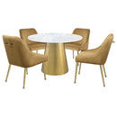 Earline - Round Dining Table - White Marble by HouseOfZazla
