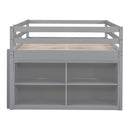 Loft Bed With Retractable Writing Desk And 4 Drawers, With Lateral Portable Desk And Shelves by HouseOfZazla