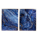 Framed Art Panels, Unique Marbled Design (Set of 2) - Blue by HouseOfZazla
