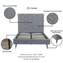 Crosby - Bed With Upholstered Headboard And Slats by HouseOfZazla