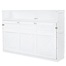 Murphy Bed With Desk, LED Light And USB Charging Station