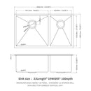 Modern Double Bowl Undermount Kitchen Sink 50 / 50 Design Stainless Steel by HouseOfZazla