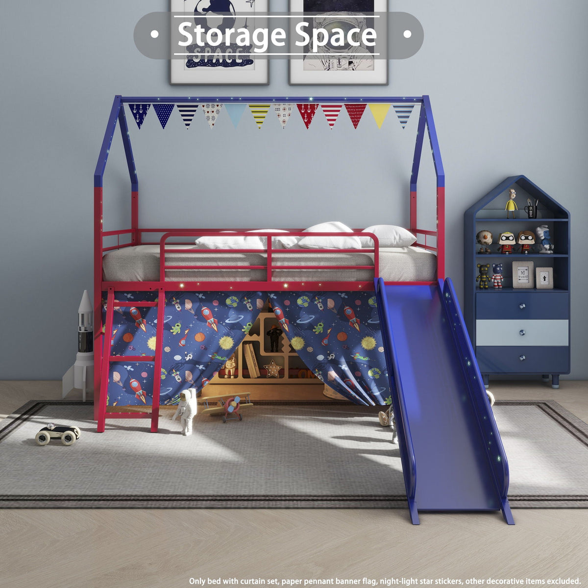 Jack - House Loft Bed With Slide And Curtain Set, photo 37 of 40