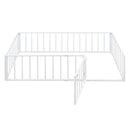 Metal Floor Bed Frame With Fence And Door by HouseOfZazla