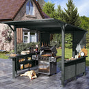 9X10FT Hardtop Grill Gazebo with Storage Shelves and Expansion Platform by HouseOfZazla