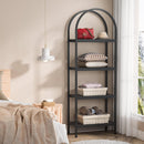 Tall 4 Tier Arched Open Bookshelf Storage Rack - Black by HouseOfZazla