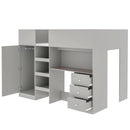 Loft Bed With Built In Wardrobe, Desk, Shelves, And Drawers by HouseOfZazla