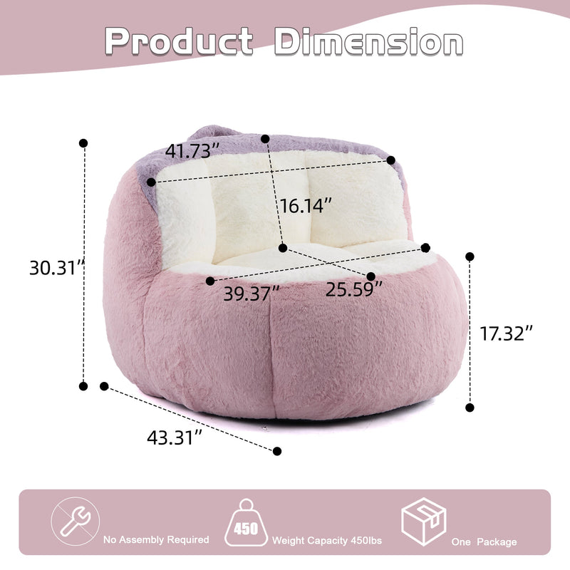 Oversized Multicolor Faux Fur Bean Bag Chair, photo 4 of 10