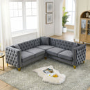 L-Shaped Corner Sofa, 5 Seater Sectional With Tufted Design by HouseOfZazla