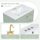 Freestanding Bathroom Vanity With Sink, Soft Close Door, 3 Drawers