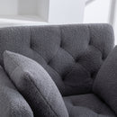 36.61" Wide Modern Accent Chair With 3 Positions Adjustable Backrest, Tufted Chaise Lounge Chair, Single Recliner Armchair With Ottoman And Gold Legs For Living Room, Bedroom (Gray)