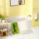 Alcove Soaking Bathtub With Skirt - Back-To-Wall Design, Compact - Glossy White by HouseOfZazla