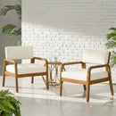 Outdoor Acacia Wood Armchair Set with Weather-Resistant Cushions by HouseOfZazla