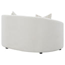 Rainn Boucle Upholstered Sloped Arm Loveseat Latte