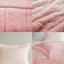 Full/Queen Ombre Shaggy Long Fur Comforter Mini Set