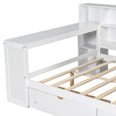 Platform Bed With Storage Shelves, Drawers, Charging Station, LED, Desk by HouseOfZazla
