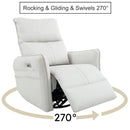 29.92" 270 Power Swivel Rocker Recliner Chair, Electric Glider Reclining Sofa With USB Ports, Power Swivel Glider, Rocking Chair Nursery Recliners For Living Room Bedroom by Unique Piece Furniture