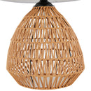 Congo - Contemporary Rattan Table Lamp - Natural / Matte Black / White by HouseOfZazla