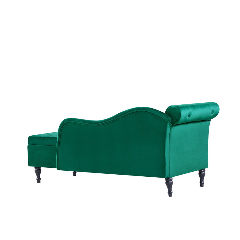 Aijia 60" Velvet Multifunctional Storage Chaise Lounge, photo 3 of 6