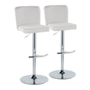 Henry - Contemporary Adjustable Barstool With Swivel & Rounded T Footrest (Set of 2) by HouseOfZazla