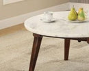 Gasha - Coffee Table - White Marble / Walnut by Unique Piece Furniture