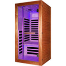 Single Person Sauna Room With LED Lighting, Epoxy Heating Plates, And Compact Design - American White Oak by HouseOfZazla