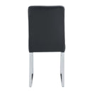 A set of 4 dining chairs, black dining chair set, PU material high backrest seats and sturdy leg chairs, suitable for restaurants, kitchens, and living rooms