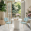 Modern Dining Chairs (Set of 2) Upholstered Accent Chairs With Metal Legs Space Saving Contemporary Seating - Green by Unique Piece Furniture