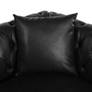 Sectional Sofa Couch for Living Room, L Shaped Reversible Modern Chesterfield Sofa with Rolled Arms and Nailhead, 5 Seat Tufted Couch for Small or Large Space(Black) PU Leather
