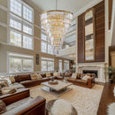 48-Inch Gold Tiered Crystal Tube Chandelier by HouseOfZazla