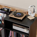 Eco-Friendly Vinyl Record Player Stand With Flip-Top Storage, Media Console With Dual Outlets And Dustproof Drawers by HouseOfZazla