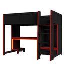 Gaming Loft Bed With Built In Desk, Wardrobe, LED Lighting And Drawer by Unique Piece Furniture