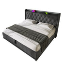 Upholstered Bed, 360 Surround LED Function, Remote Control, Hydraulic Storage Bed With USB, Type-C Charging (Without Mattress) by HouseOfZazla